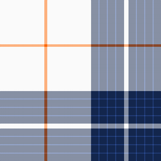 orange blue check