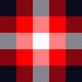 red black white