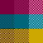 Yellow-Orange + Blue-Green + Red-Violet