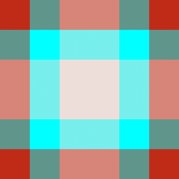 Red blue ivory