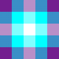Purple and teal