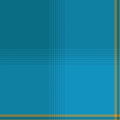 Teal with orange