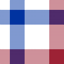 Red, White and Blue Plaid 1x1