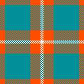 Aqua and Orange Plaid Dark