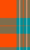 Aqua and Orange Plaid Dark 2