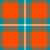 Aqua and Orange Plaid Dark 2 Reverse