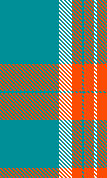 Aqua and Orange Plaid  (more white)